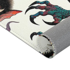 Japanese Folklore Area Rug with Vibrant Yokai Imagery