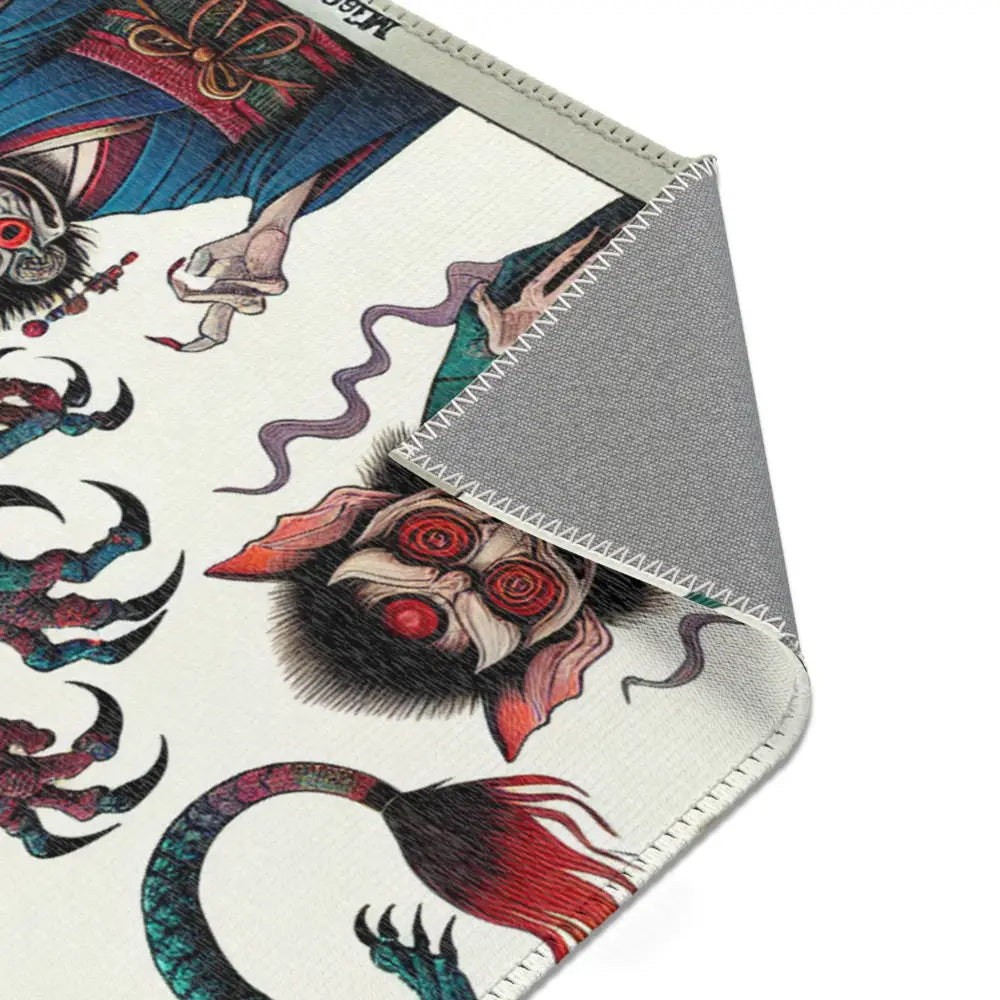 Japanese Folklore Area Rug with Vibrant Yokai Imagery
