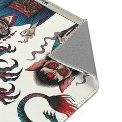 Japanese Folklore Area Rug with Vibrant Yokai Imagery