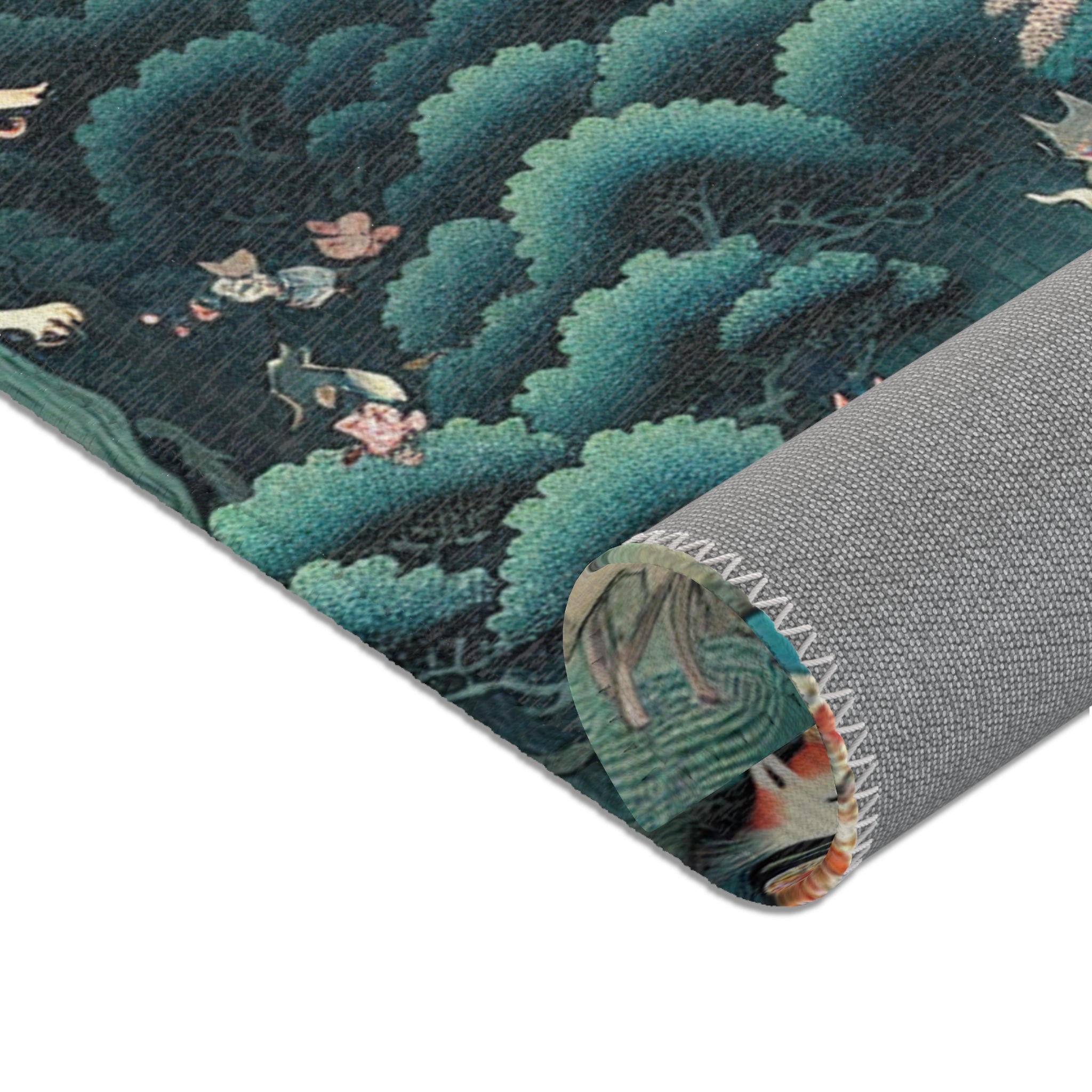 Japanese Folklore Area Rug with Yokai Design