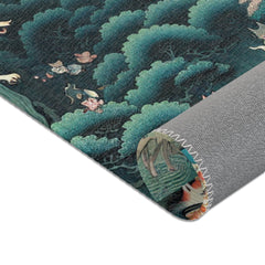 Japanese Folklore Area Rug with Yokai Design