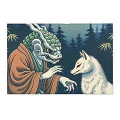 Japanese Folklore Depicted Exquisite Area Rug for Living