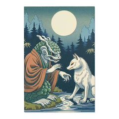 Japanese Folklore Depicted Exquisite Area Rug for Living