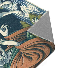 Japanese Folklore Depicted Exquisite Area Rug for Living