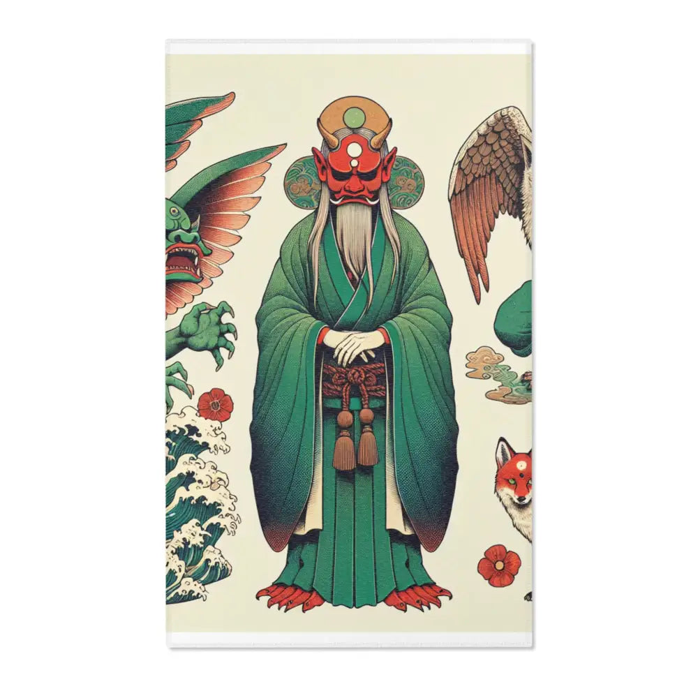 Japanese Folklore Unique Area Rug with Water Filled Hollow