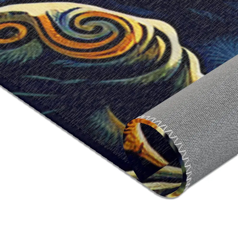 Japanese Folklore Yokai Area Rug Moonlit Landscape Design