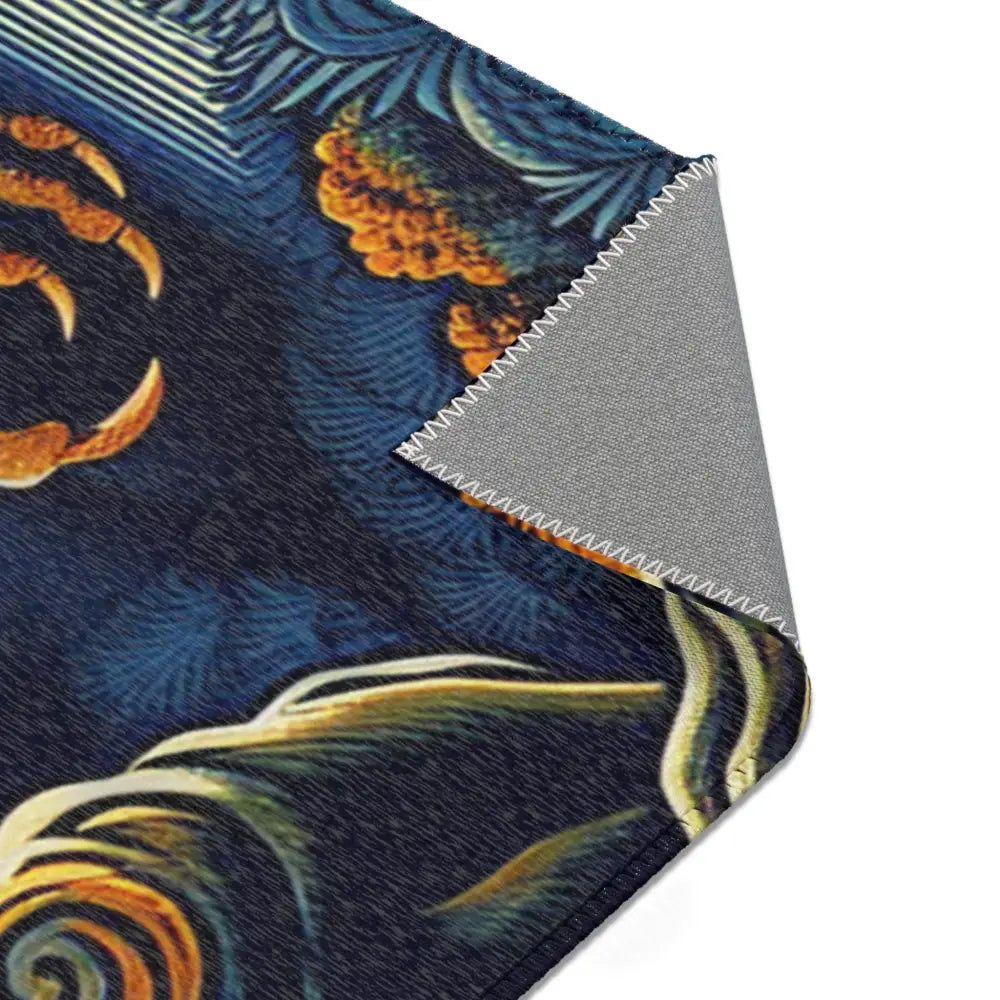 Japanese Folklore Yokai Area Rug Moonlit Landscape Design