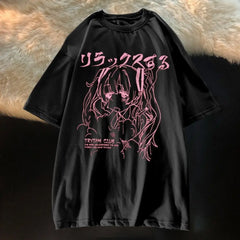 Japanese Harajuku Anime Print Oversized T Shirt
