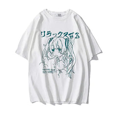 Japanese Harajuku Anime Print Oversized T Shirt