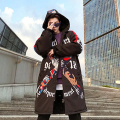 Japanese Harajuku Graffiti Print Coat