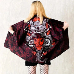 Japanese Kimono Cardigan Cosplay Top Demon Wolf / One Size