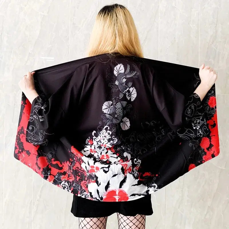 Japanese Kimono Cardigan Cosplay Top Pisces / One Size