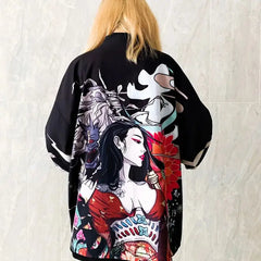 Japanese Kimono Cardigan Cosplay Top Women / One Size