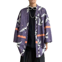 Japanese Kimono Harajuku Shirt - Purple / M - KIMONO
