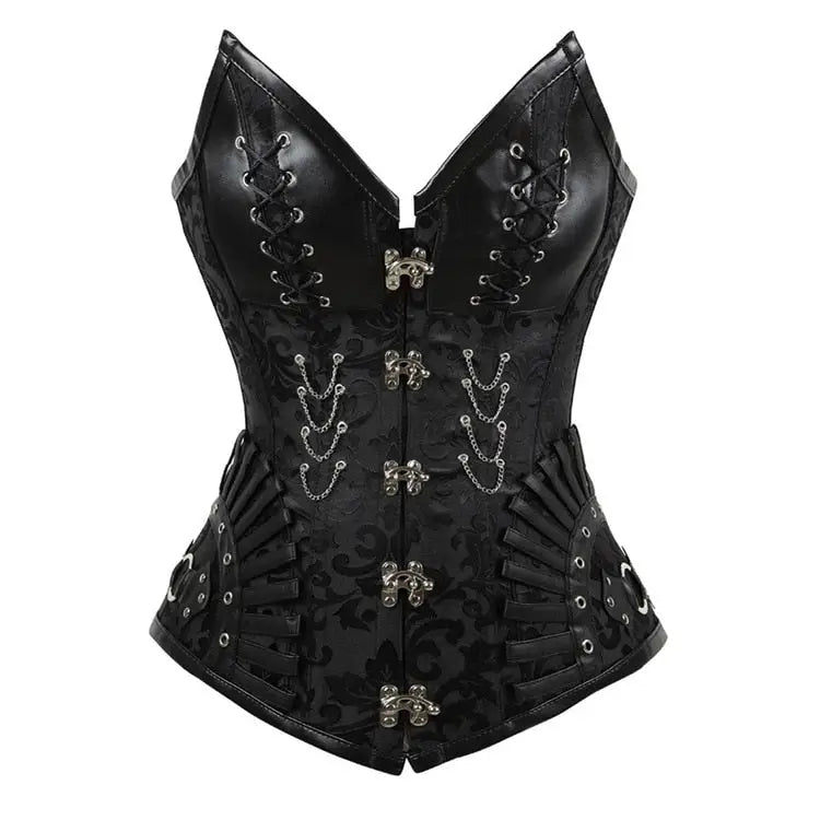 Japanese Luxuriant Gothic Corset - black / S