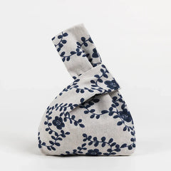 Japanese Portable Reusable Shopping Handbag Blue White