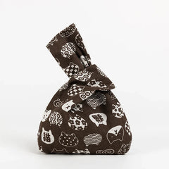 Japanese Portable Reusable Shopping Handbag Brown White