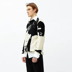 Japanese Style Anime Knitted Sweater Polyester Cartoon Print