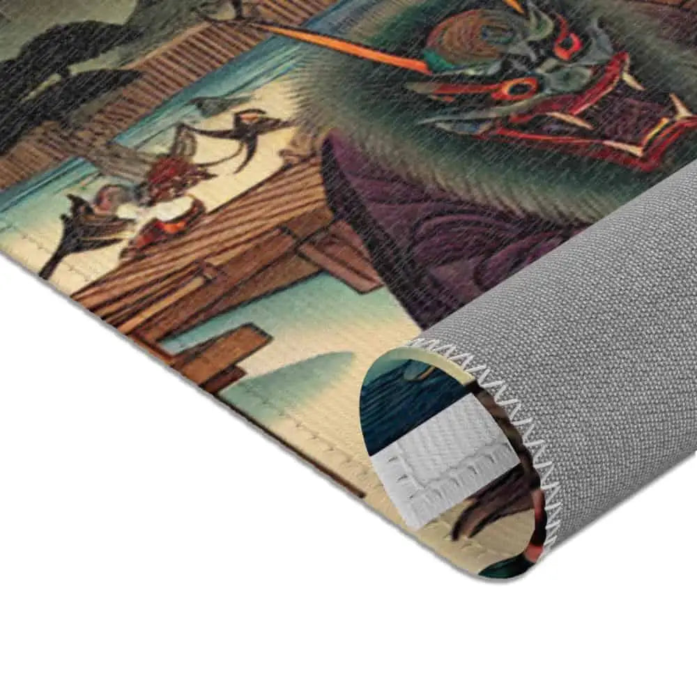 Japanese Ukiyo-e Unique Area Rug Featuring Vivid Yokai