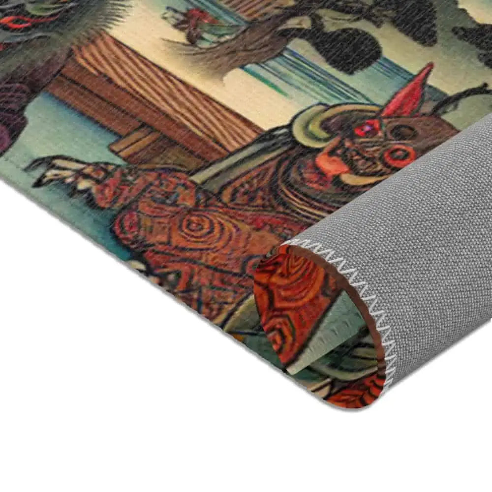 Japanese Ukiyo-e Unique Area Rug Featuring Vivid Yokai