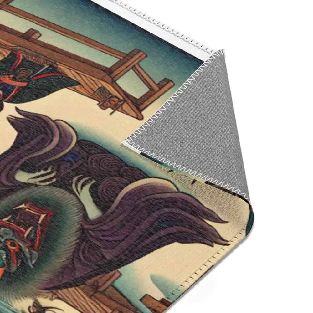 Japanese Ukiyo-e Unique Area Rug Featuring Vivid Yokai