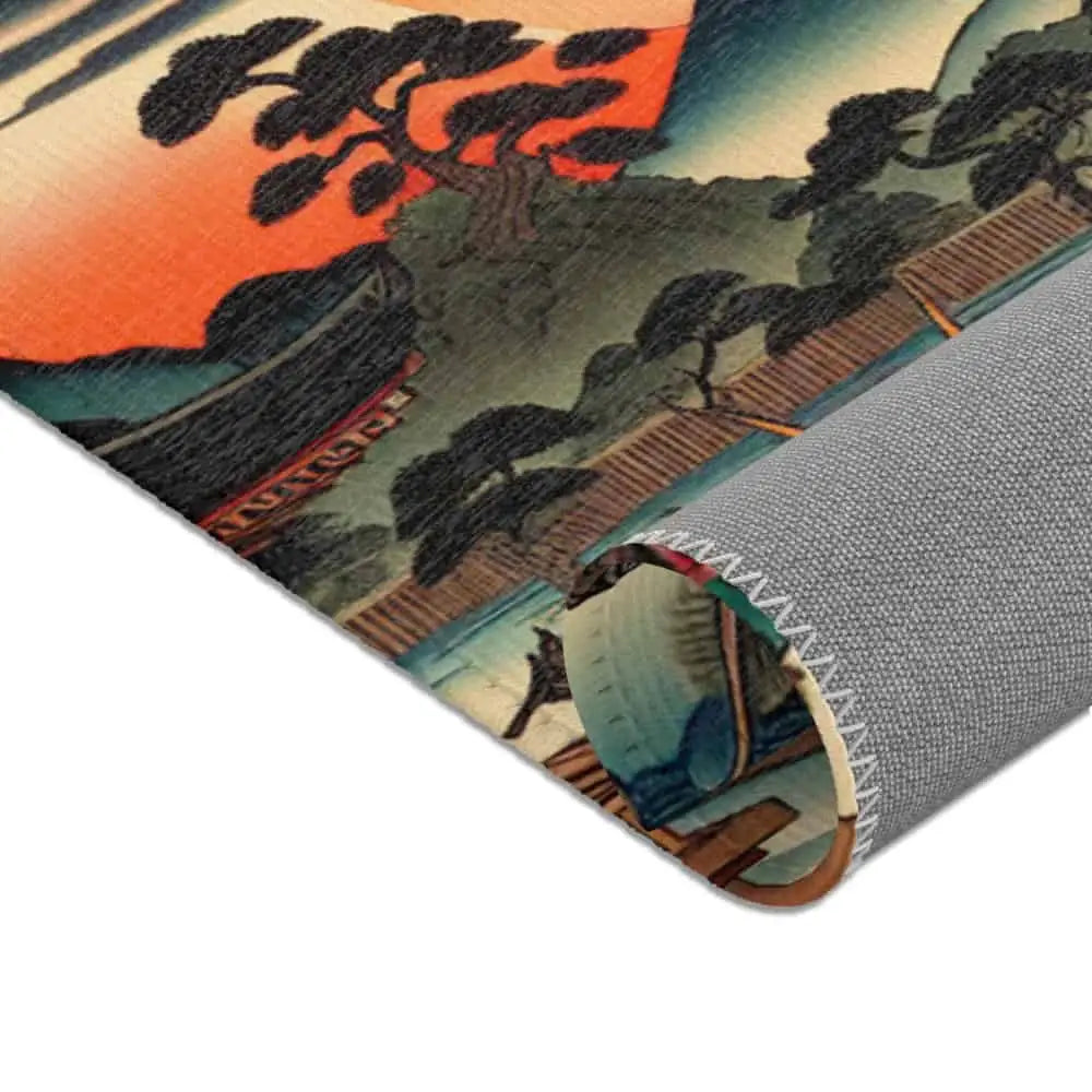 Japanese Ukiyo-e Unique Area Rug Featuring Vivid Yokai