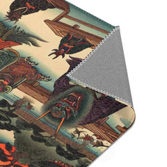 Japanese Ukiyo-e Unique Area Rug Featuring Vivid Yokai