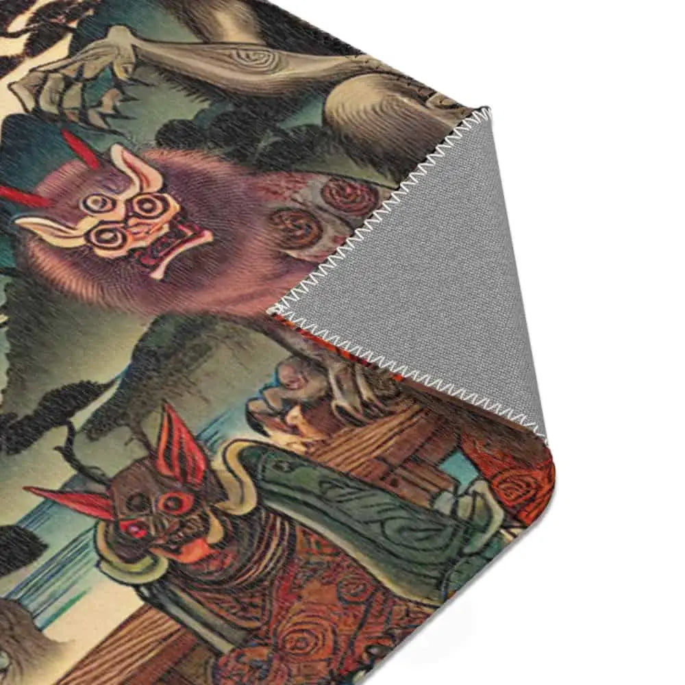 Japanese Ukiyo-e Unique Area Rug Featuring Vivid Yokai