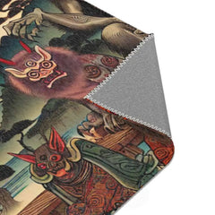 Japanese Ukiyo-e Unique Area Rug Featuring Vivid Yokai