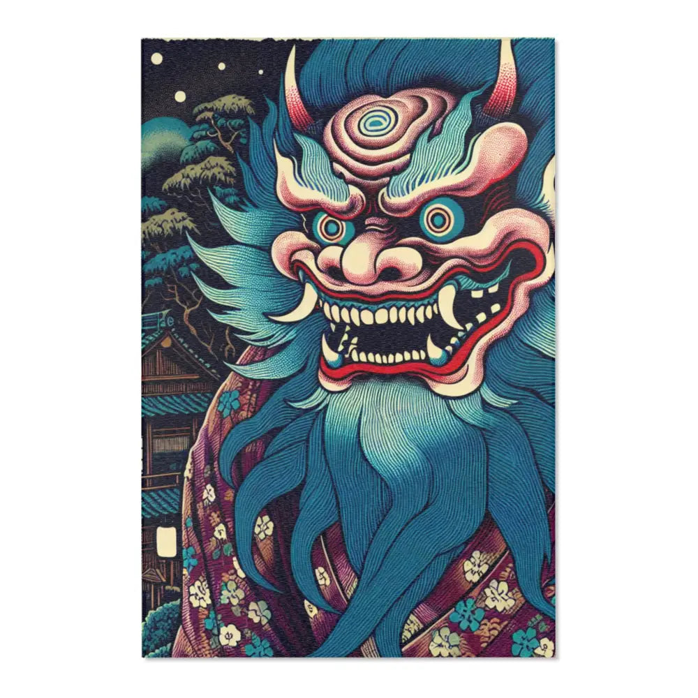 Japanese Yokai Area Rug with Mystic Allure Design 48’’ ×