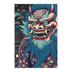 Japanese Yokai Area Rug with Mystic Allure Design 48’’ ×