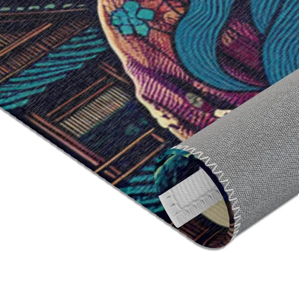 Japanese Yokai Area Rug with Mystic Allure Design