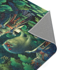Japanese Yokai Area Rug with Twilight Hues and Forest Design