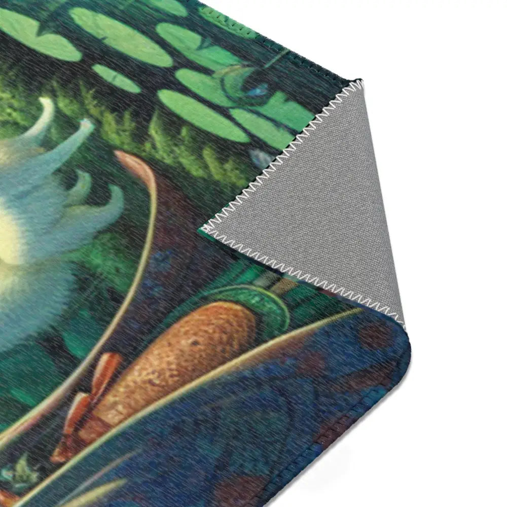 Japanese Yokai Area Rug with Twilight Hues and Forest Design