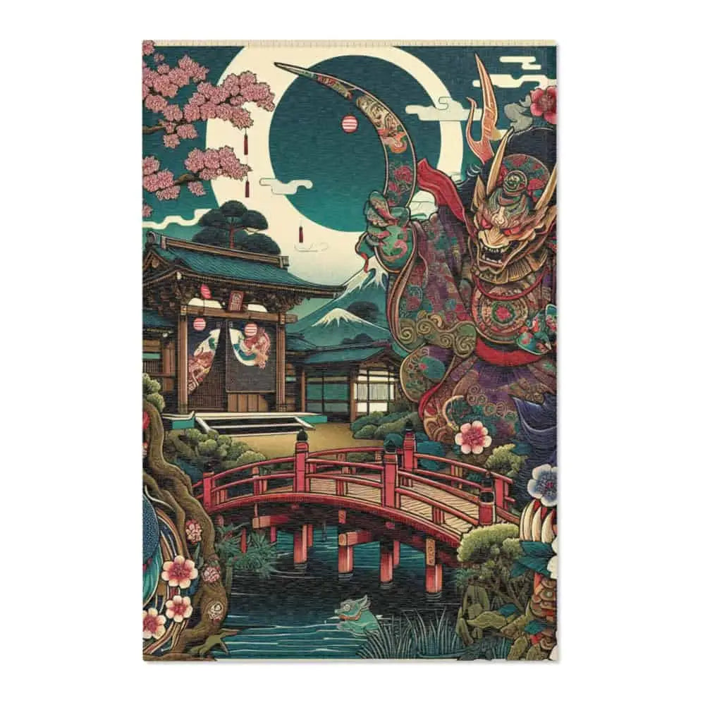 Japanese Yokai Area Rug with Vibrant Mythical Design 24’’ ×