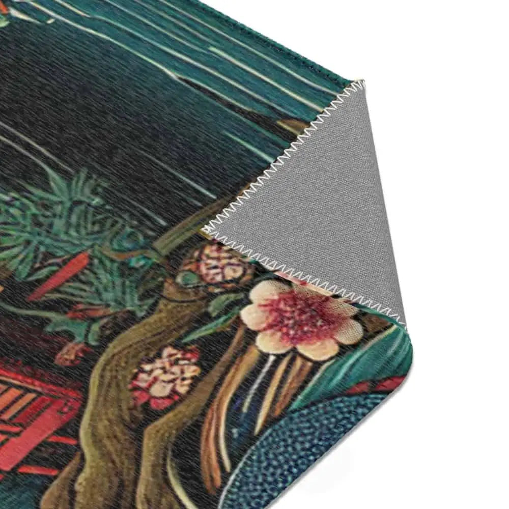 Japanese Yokai Area Rug with Vibrant Mythical Design