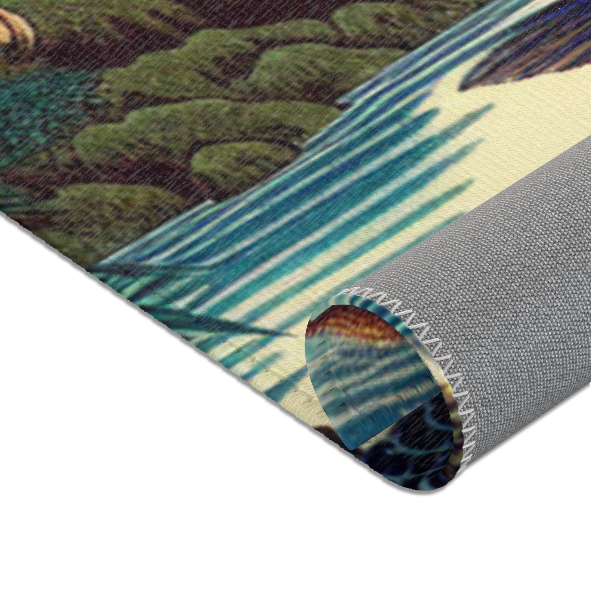 Japanese Yokai Art Area Rug with Edo Period Folklore Design