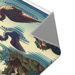 Japanese Yokai Art Area Rug with Edo Period Folklore Design