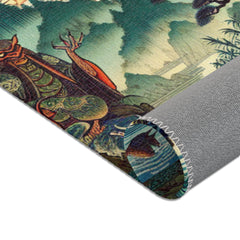 Japanese Yokai Art Area Rug with Edo Period Folklore Design
