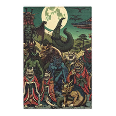 Japanese Yokai-Inspired Area Rug with Edo Style Design 24’’