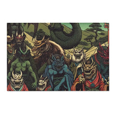 Japanese Yokai-Inspired Area Rug with Edo Style Design 36’’