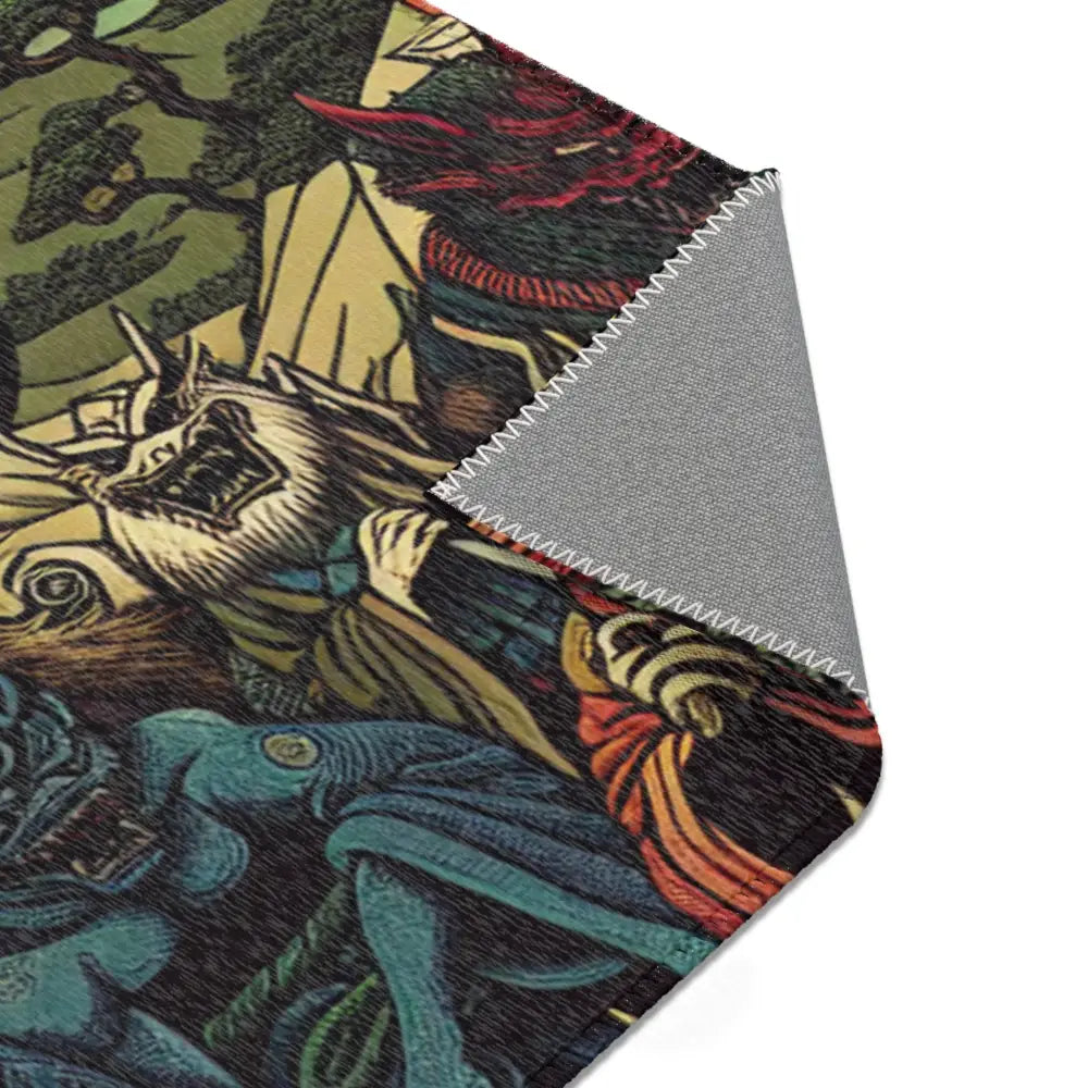 Japanese Yokai-Inspired Area Rug with Edo Style Design