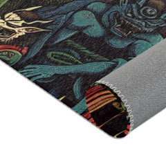 Japanese Yokai-Inspired Area Rug with Edo Style Design