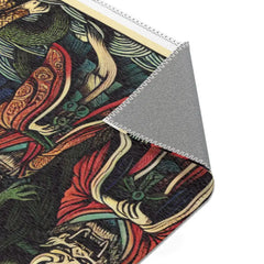 Japanese Yokai-Inspired Area Rug with Edo Style Design