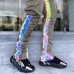 Jogger Cargo Pants Reflective Loose Multiple Pockets - XS