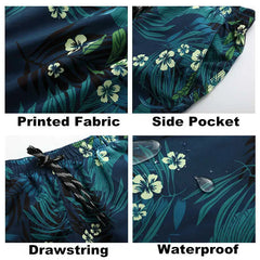 Jungle Flower Waterproof Beach Shorts