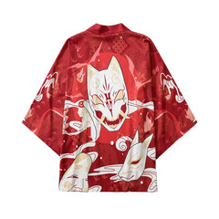 Kabuki Masks, Evil Oni Kitsune 3/4 Sleeve Kimono