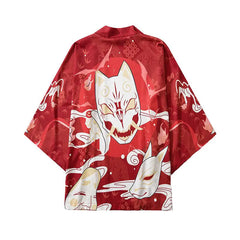 Kabuki Masks, Evil Oni Kitsune 3/4 Sleeve Kimono