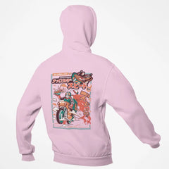 Kamen Rider Printed Urban Hoodie Japanese Design Light Pink