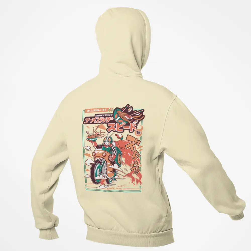 Kamen Rider Printed Urban Hoodie Japanese Design Soft Cream